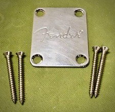 Vintage Spec Custom Engraved Neck Plate  Fender  2025 Aged Relic Chrome Guitar