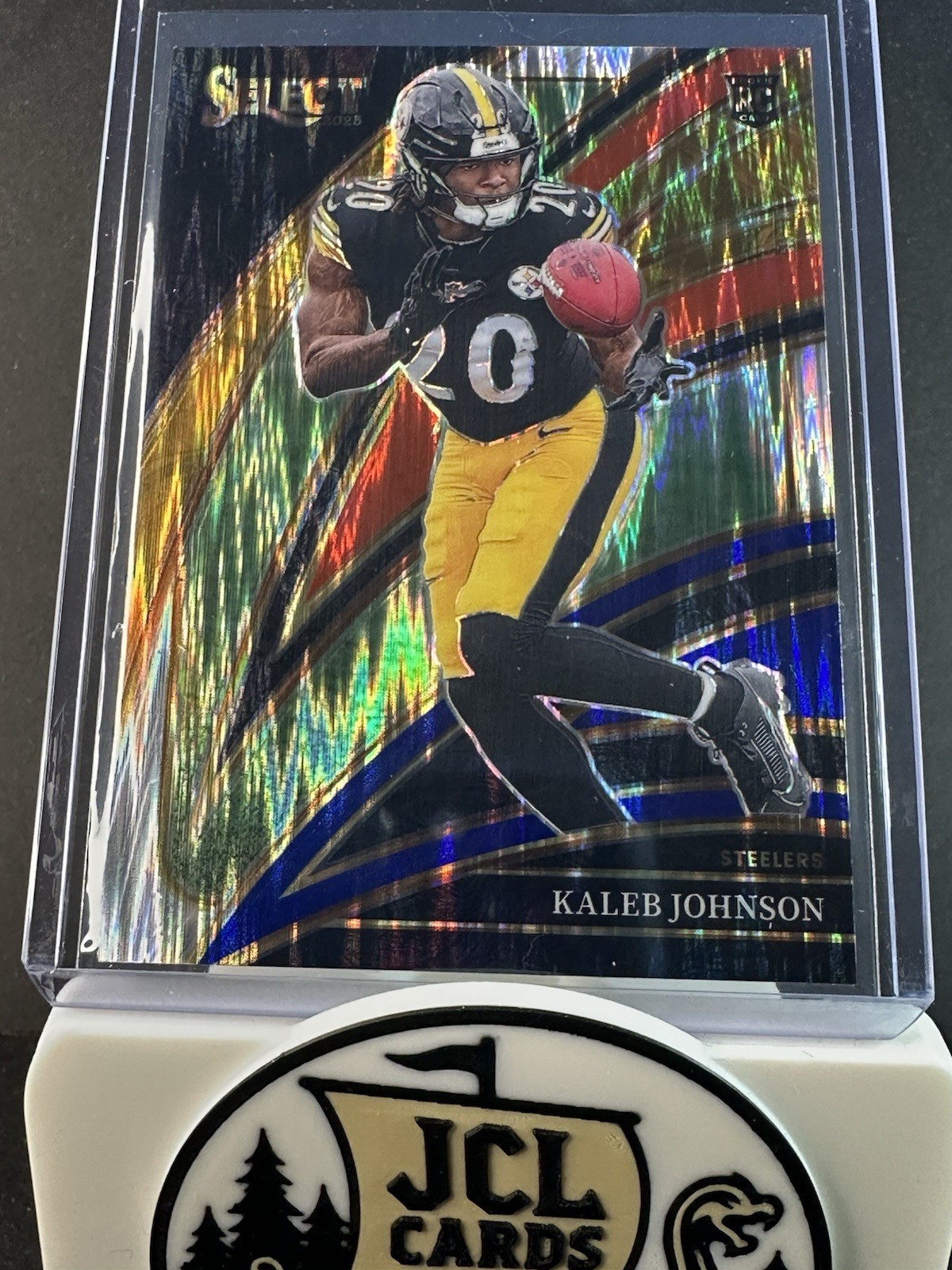 2025 Panini Select - Club Level Kaleb Johnson #252 Red & Blue Shock (RC)