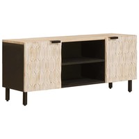 Tv-Schrank Mit TüR Weiß Gewaschene OberfläChe 105 X 33 X 46 Cm