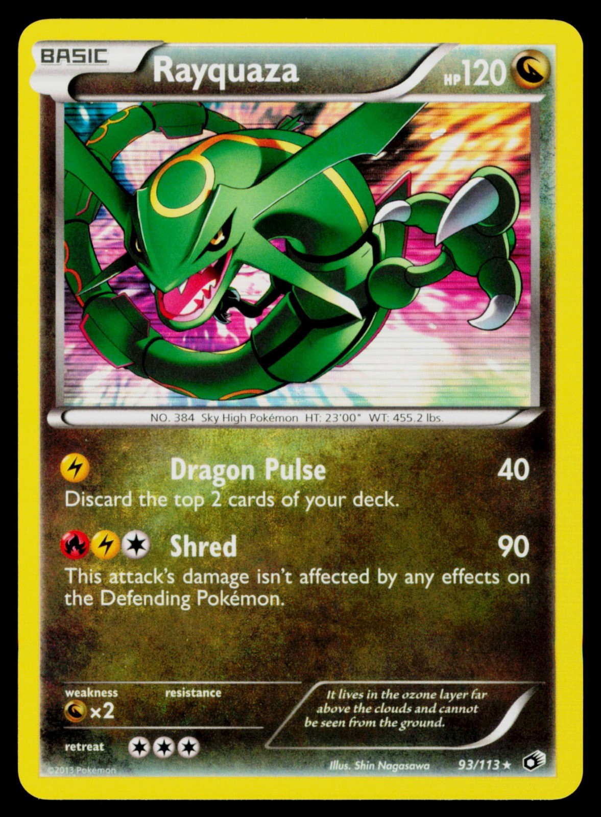 Rayquaza - Holo 93/113 Holo Rare Pokemon Legendary Treasures NM