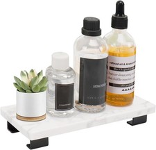 Bathroom Vanity Tray and White Marble Kitchen Soap Tray, Luxurious Small