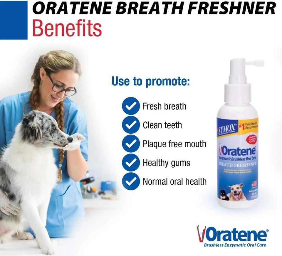 Zymox Oratene Brushless Oral Care Breath Freshener for Dogs 4 oz, as labeled - Image 2 of 4
