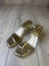 Steve Madden Locke Heel Strappy Sandals Gold Size 8.5