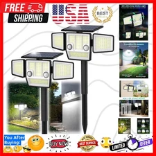 Adjustable Solar Security Lights - 2500LM LED Floodlight with PIR Sensor, 2 Pack