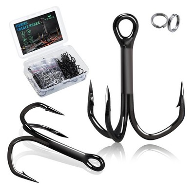Fishing Treble Hooks 3X Strong Professional V Triple Fishing Hooks for Saltwa...