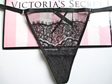VICTORIA'S SECRET DREAM ANGELS V-String Thong Panty VS Black Lace Mesh S M L XL