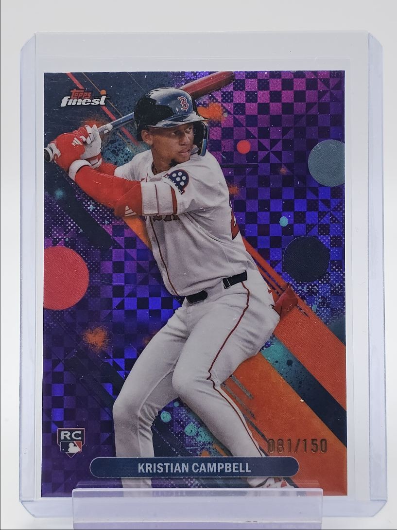 KRISTIAN CAMPBELL 2025 TOPPS FINEST COMMON ROOKIE PURPLE CHECKER /150 Q6512