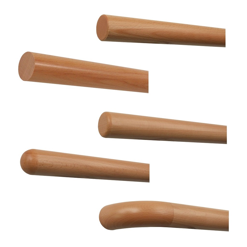 Produktbild von Buchen-Handlauf 240 Cm Mit Edelstahlhaltern - Maßgenau Für Treppengeländer