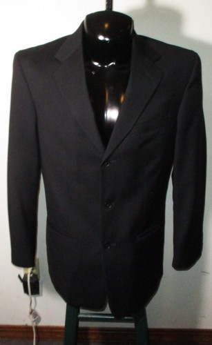 Men's ALFANI Black 100% Wool 2 Pc Suit Size 40 Long, 32X32 - Picture 2 of 12