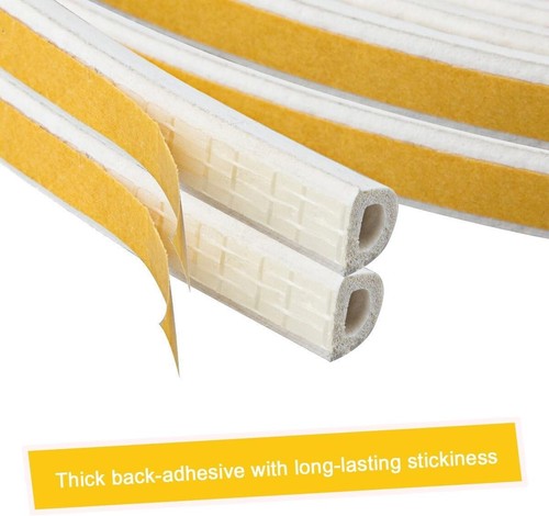 2 Rolls White 66Ft Long Doors and Windows Seal Strip Insulation Self-Adhesive - Picture 4 of 7
