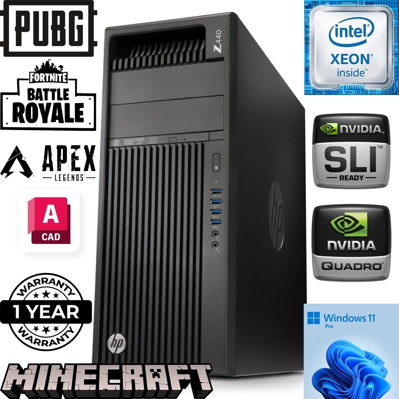 ジャンク【hp】Z440 Workstation Xeon E5-1620v3 3.50GHz メモリ16GB