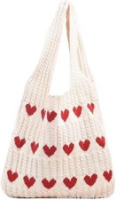 Crochet Tote Bag, Women Summer Aesthetic Mesh Beach Bags, Girls Hobo Bags Y2k