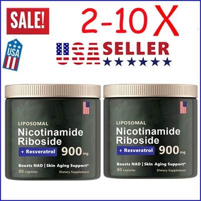 NAD+ Nicotinamide Riboside+Resveratrol Anti-Aging Supplement Liposomal 2-10Pack