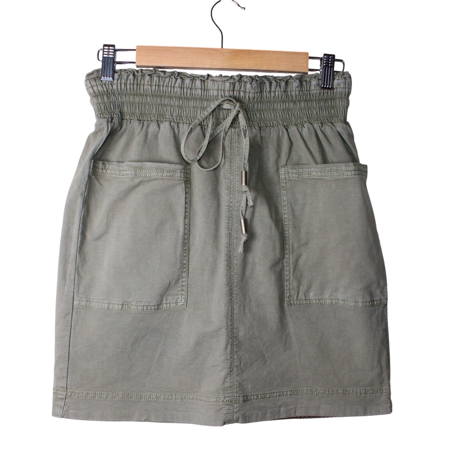 By Anthropologie Womens Arely Utility Mini Skirt Green Size XS Stretch Waistband