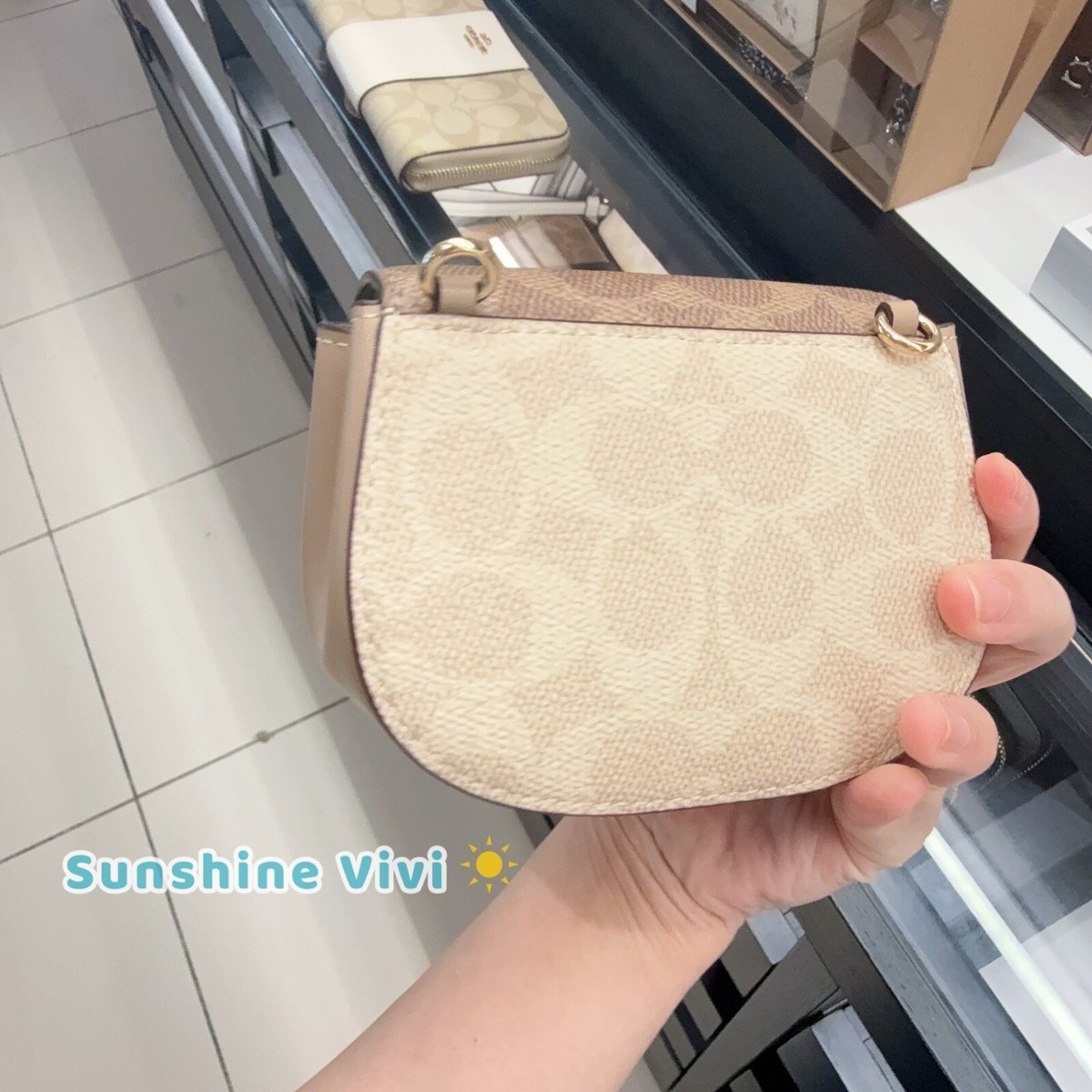 NWT Coach Turnlock Card Case In Blocked Signature Canvas