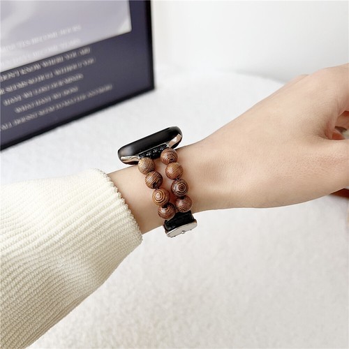 Leather & Beads Bracelet Band for Apple Watch 11 10 9 8 7 6 SE 41/42/44/45/46mm - Picture 18 of 21