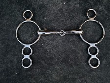 Smith-Worthington 5.25" jointed stainless steel 3 ring elevator gag bit