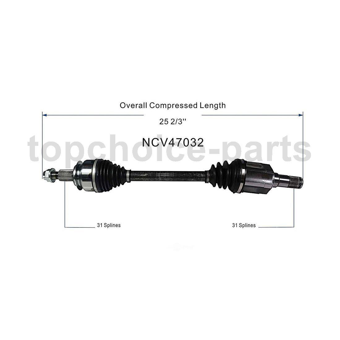 1 Front Left Driver Side CV Axle Shaft For 2014 2015 2016 2017