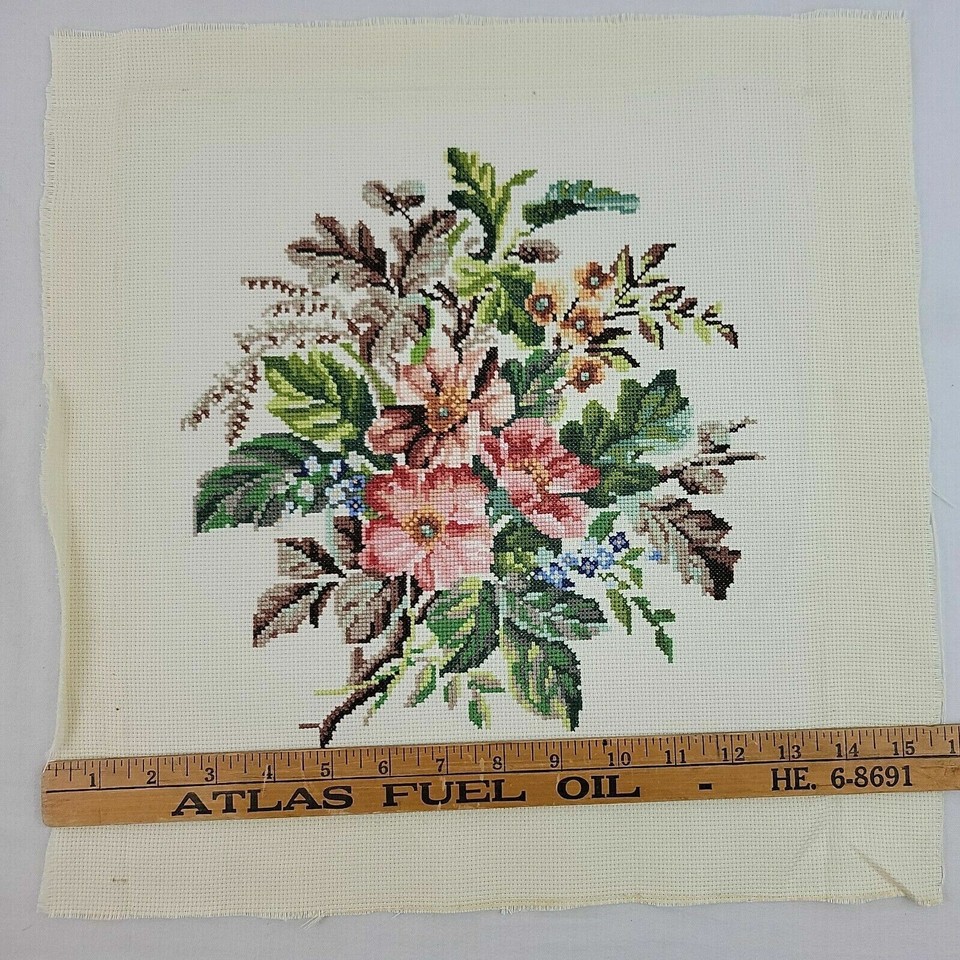 Floral Embroidery Bouquet Finished Summer Multi Color Spray Blue