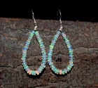 925 Sterling silver Earrings Natural Ethiopian Opal Gemstone Beads Earrings