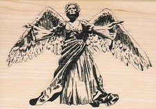 Angel 3 3/4 x 5 1/4" Rubber Stamp, Angel Stamp, Religion Stamp