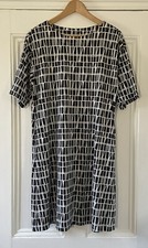 Finlayson X Uniqlo Womens Black White Print T-Shirt Dress XS UK 6-8 EU 34-36 VGC