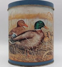 Vintage Keller Charles Of Philadelphia By Rudy Nappi Mallard Duck Oval Tin Birds