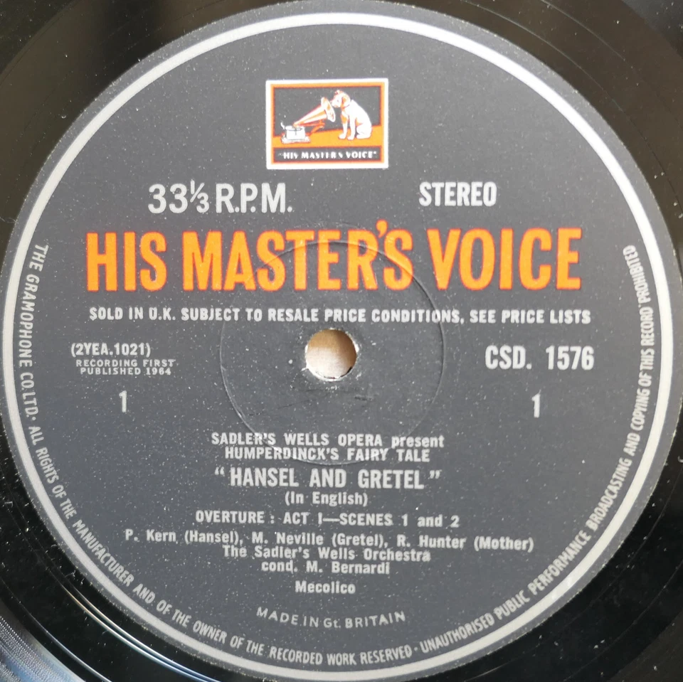 CSD 1576-77 Humperdinck Hansel and Gretel 2LP HMV Stereo + inners NM - Image 2 of 4