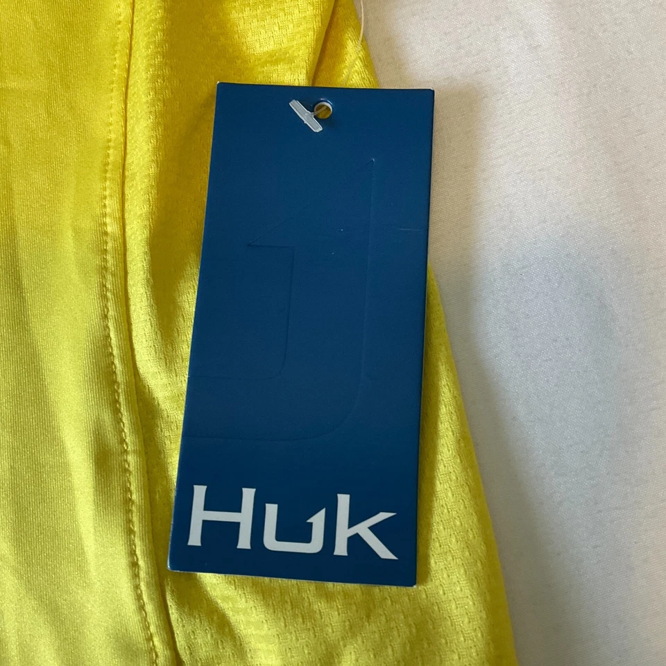 Camiseta Feminina Huk Fishing Manga Longa Perseguição Tamanho M Amarela - Imagem 3 de 4