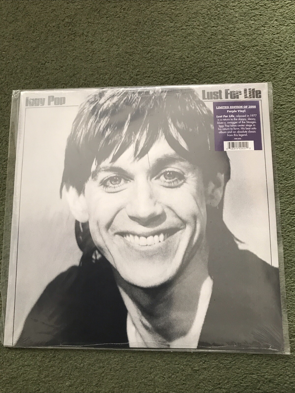 Iggy Pop Lust For Life Limited Purple Vinyl LP - SEALED