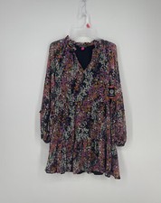 VINCE CAMUTO 3 Tiered Flowy Dress Black Multi Floral Size XS NWT