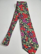 Men's Tango By Max Raab Fruit Themed 100% Cotton Tie Multicolor Made in USA- NEW