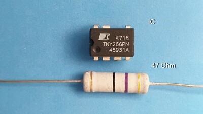 TNY266PN plus Widerstand 47 Ohm Widerstand 3 Watt, für AEG, Whirlpool....