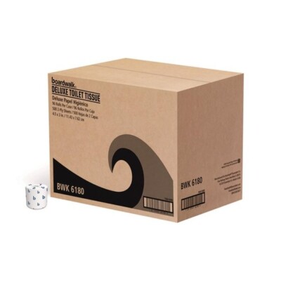 2-Ply Embossed Toilet Paper 96 Rolls 500 Sheets per Roll Soft White Bath Tissue