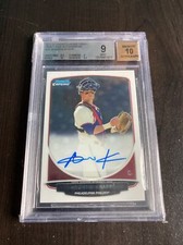 Andrew Knapp 2013 BOWMAN CHROME AUTOGRAPH CARD BECKETT 9 MINT SILVER SUB T11-81