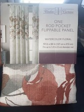 CHF Watercolor Floral 50"x84"  Window Curtains Rod Pocket Panel in Spice BB1 