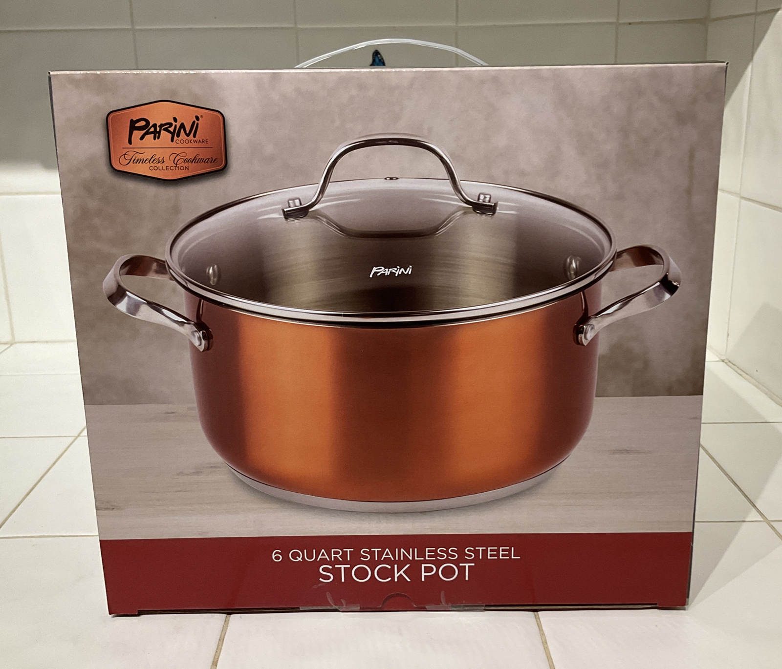Parini 6 Quart Stainless Steel Stock Pot Copper Color Timeless