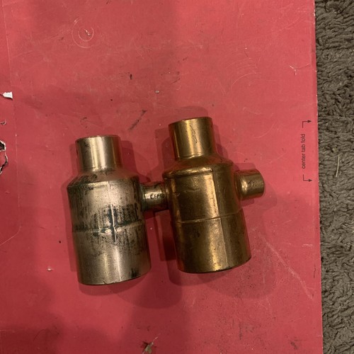 LOT OF 2 EPC Copper Reducing Wrot Tee 1 1/2" x 3/4" x 1/2" NOS one has some corr