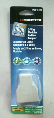Monster Just Hook It Up 140545-00, 2-Way Modular In-Line Coupler, Ivory, FS 