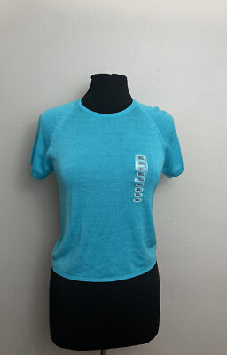August Silk Blouse Top Small Vintage Y2k 100% Silk NEW NWT blue