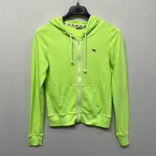 PINK Victoria's Secret Women Full Zip Hoodie Sweatshirt Size Large Green M240 27