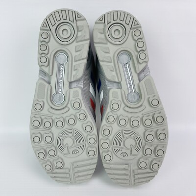 Adidas ZX flux size 7.5 Mens Grey Blue Red FV7920 Silver