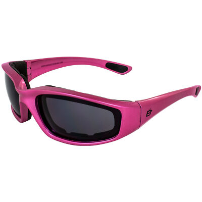 Birdz Eyewear Oriole A/F Padded Sunglasses For Men & Women Pink Frame Smoke Lens