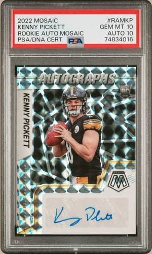 2022 Mosaic Kenny Pickett RC Auto Mosaic PSA 10 Gem Mint & Auto 10 #RAMKP Rookie