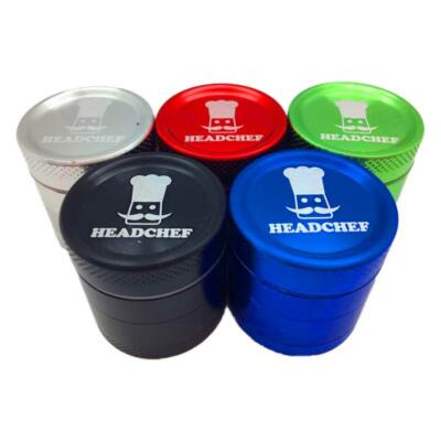 Headchef 30 mm 4-teilige Metall Kräutermühle - kleine Tasche Mini Sieb - 5 Farben