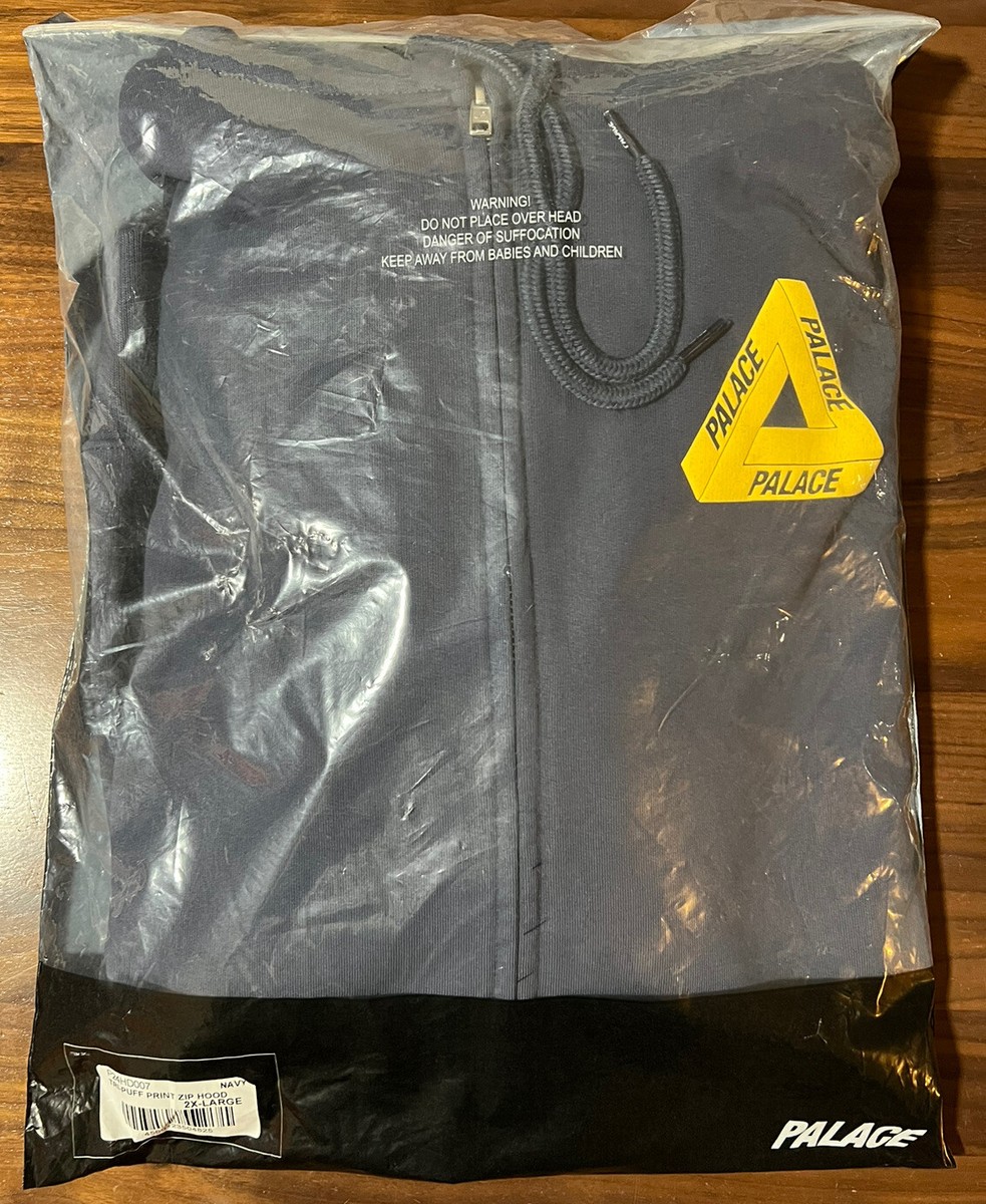 Palace Tri-Puff Print Zip Hoodie Navy Hooded Sweatshirt Size Palace Tri-Puff Print Zip Hoodie Navy Hooded Sweatshirt Size