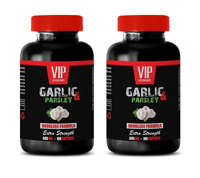 heart health capsules, ODORLESS GARLIC & PARSLEY 600mg, blood pressure support 2