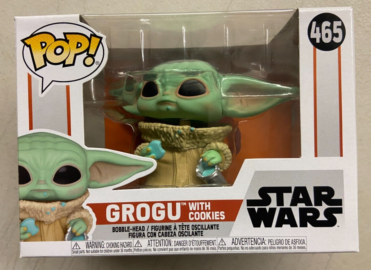 Funko Pop Star Wars Mandalorian Grogu w/Cookies #465 DAMAGED BOX