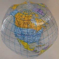 Inflatable World Globes Globe Multicolor Country Names Boundaries Capitols 11.5"