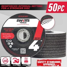 50 x 4" 100MM GRINDING DISC WHEEL 6MM  ANGLE GRINDER CUT OFF METAL STEEL FLAP